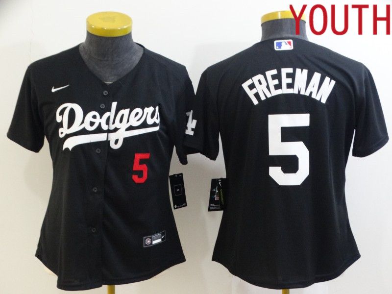 Youth Los Angeles Dodgers #5 Freddie Freeman Black Nike 2022 MLB Jersey->toronto blue jays->MLB Jersey